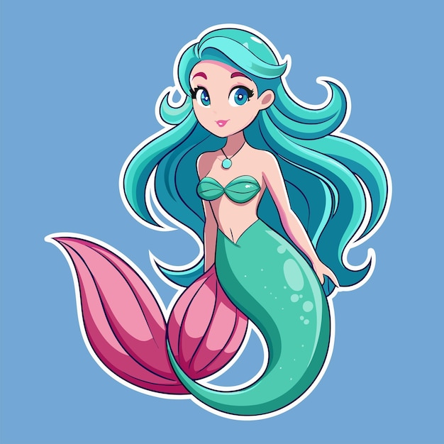 Vector beautiful mermaid sticker