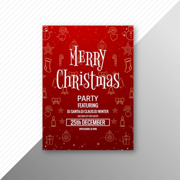 Beautiful merry christmas card template brochure design