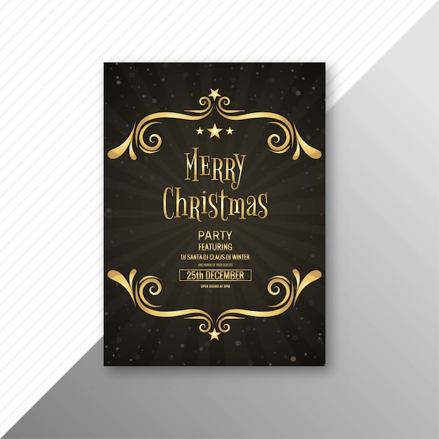 	Beautiful merry christmas card template brochure design