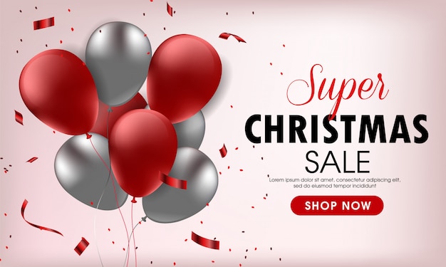 Vector beautiful merry christmas sale banner