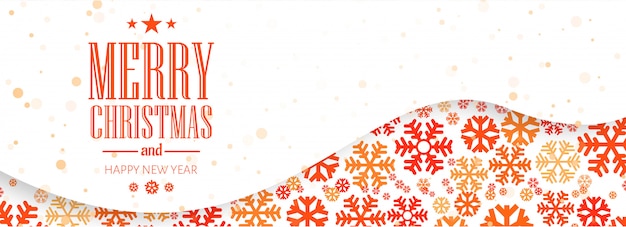 beautiful merry christmas snowflake banner design vector
