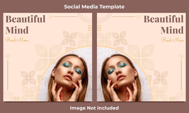 Vector beautiful mind social media post template design