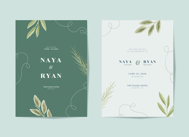 beautiful minimalist wedding invitation template
