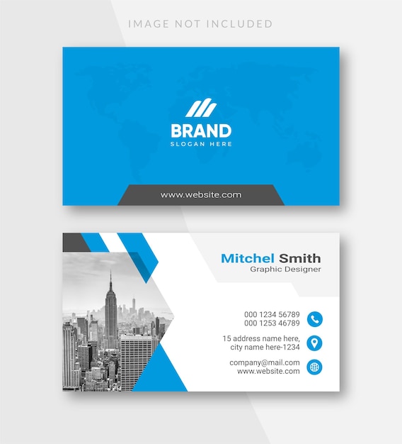 Vector beautiful modern blue business card template