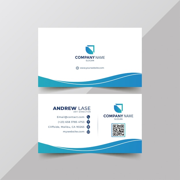 beautiful modern blue business card