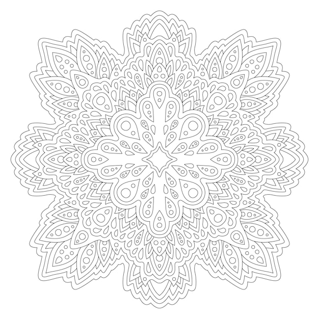 Beautiful monochrome coloring book page linear