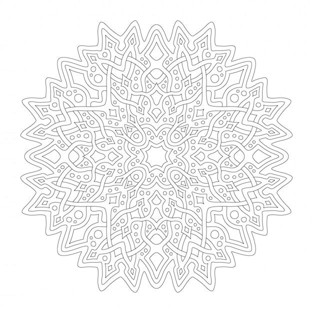Beautiful monochrome illustration for adult coloring book page