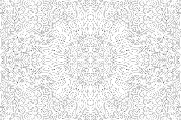 Beautiful monochrome linear. adult coloring book