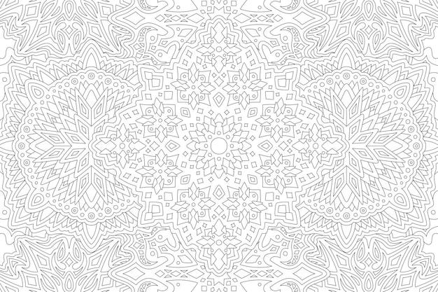 Beautiful monochrome linear coloring page