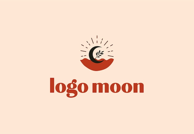 beautiful moon and nature logo in a beautiful composition for spa, beauty salon, photography and cos