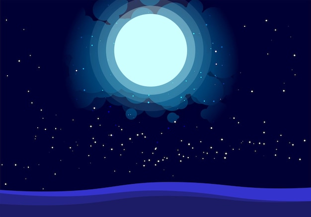 Vector beautiful moonlight background