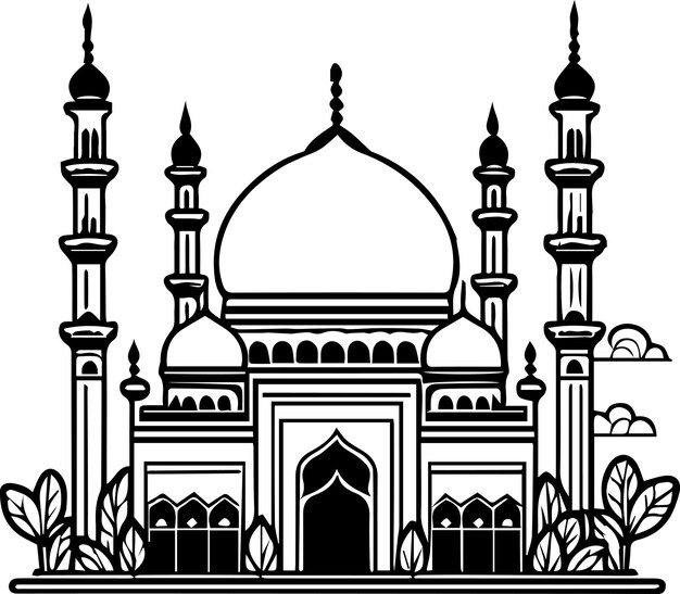 Premium Vector | A Beautiful Mosque Clipart Vector