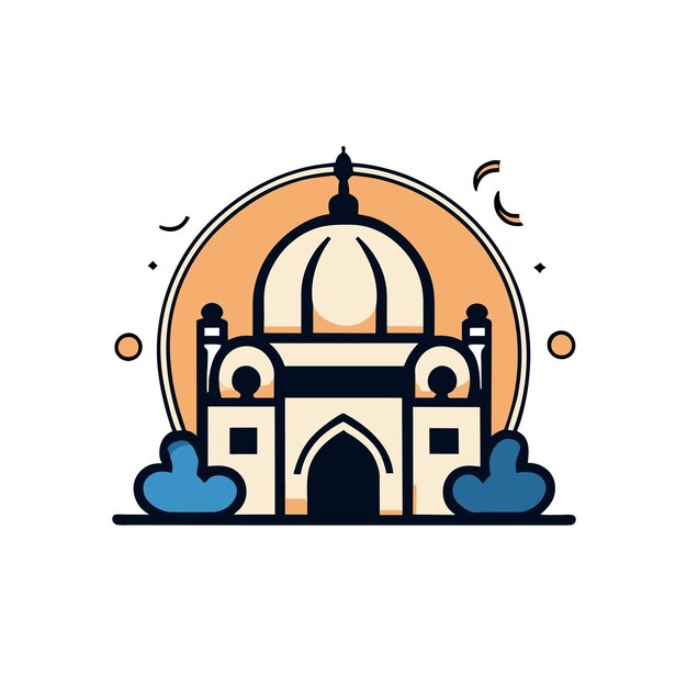 beautiful mosque design on white background