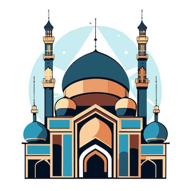 Beautiful mosque design on white background