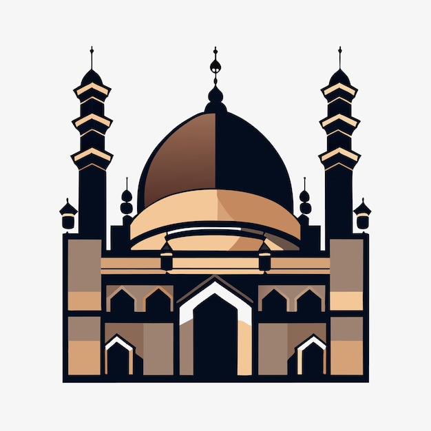 Vettore bellissimo disegno di moschea su sfondo bianco