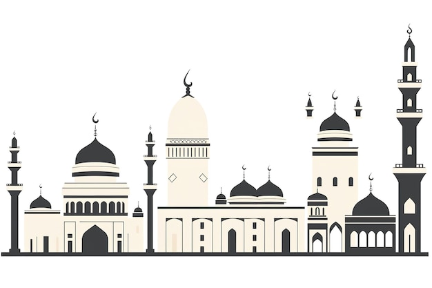 Vector the beautiful mosque with the good design