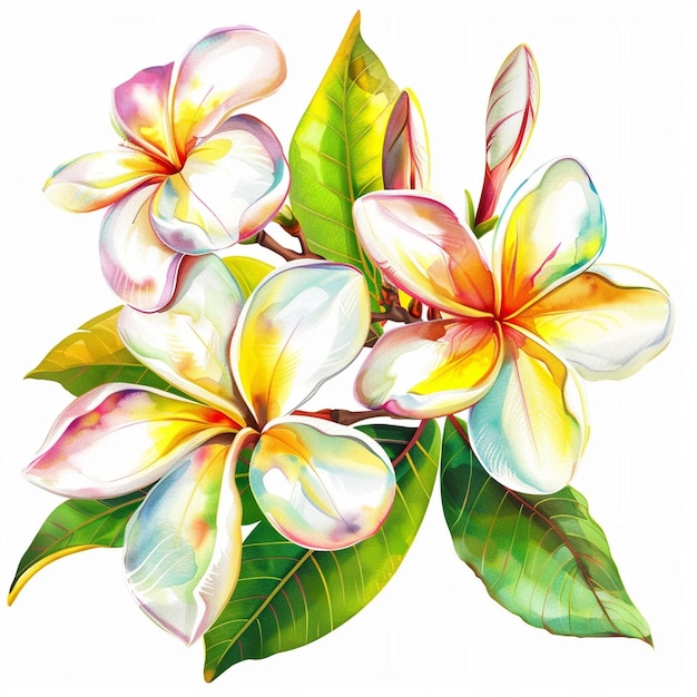 Beautiful multicolor plumeria flowers