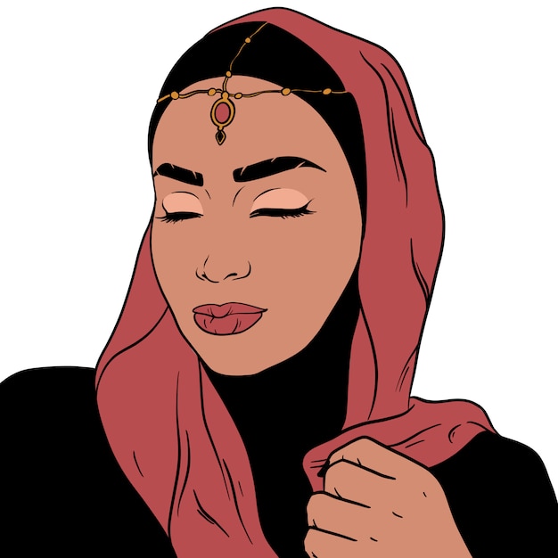 Vector beautiful muslim woman