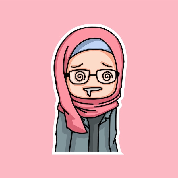 Beautiful muslim women wearing hijab illustration