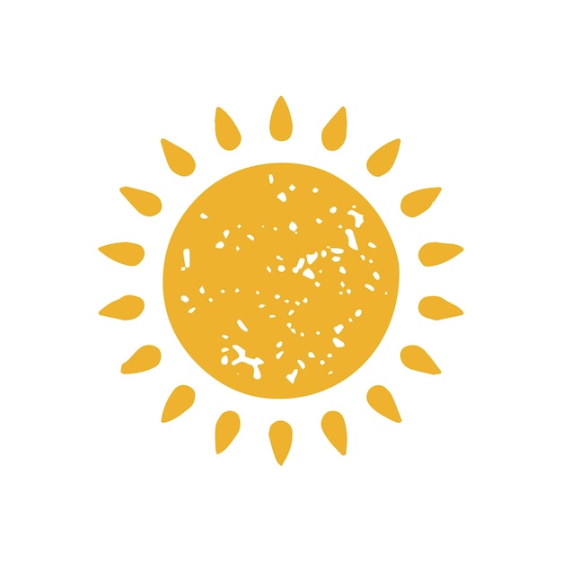 Красивое естественное солнце, желтый круг, элемент неба, тепло, теплая температура и освещение, гранж-текстура