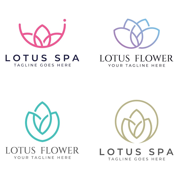 A beautiful and naturally beautiful lotus spa flower with a luxurious and elegant lotus flower vector illustration editing suitable for beauty and cosmetic salons