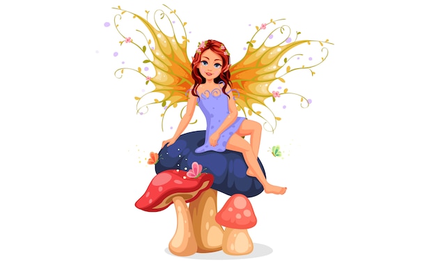 Vector beautiful nature fairy