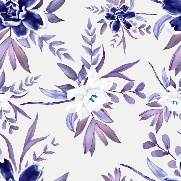 아름다운 해군 꽃 원활한 패턴