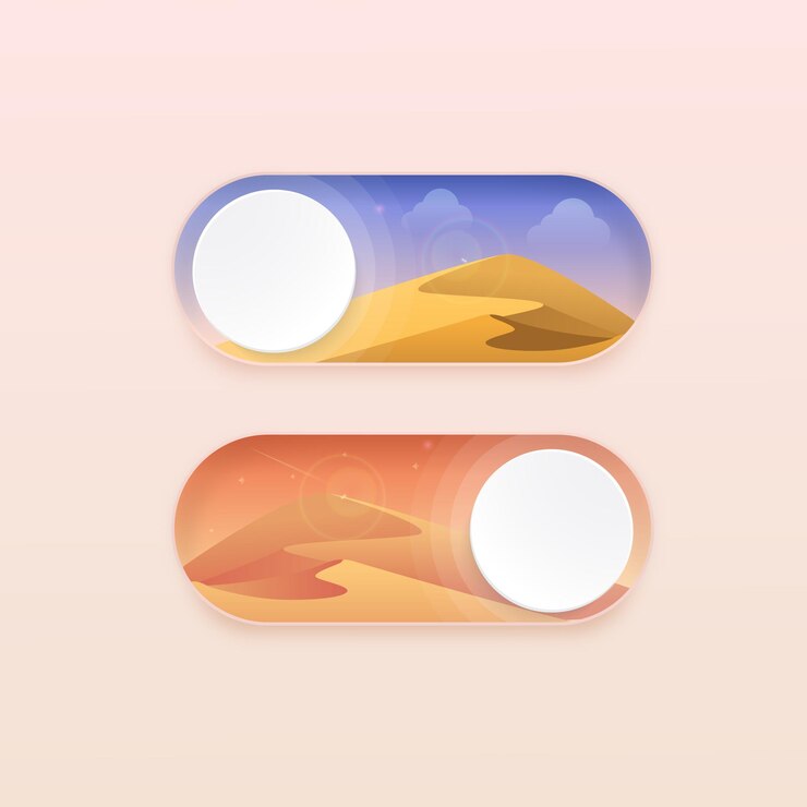 Vector beautiful neumorphism toggle switch on off buttons