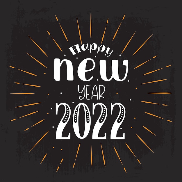 Beautiful new year lettering in vintage style Happy New year vintage typography design