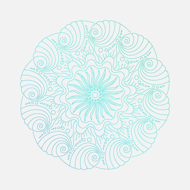 Vector beautiful oceanic mandala design