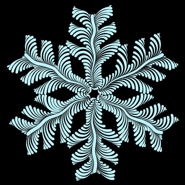 Beautiful openwork snowflake graphic decorative vector illustration