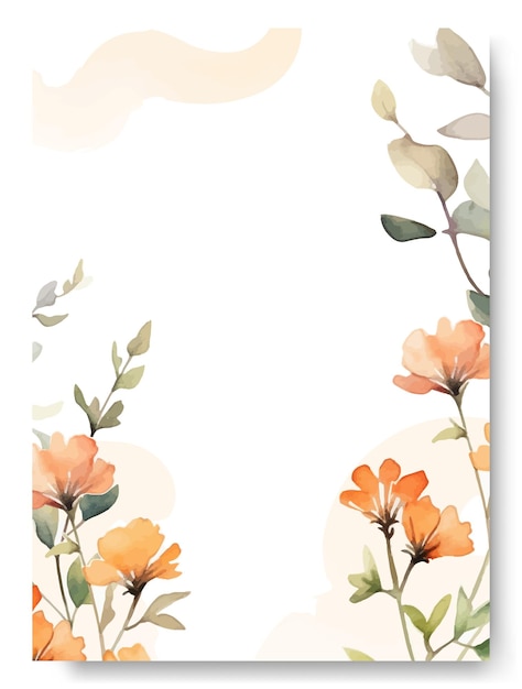 Beautiful orange california poppy flower invitation card template