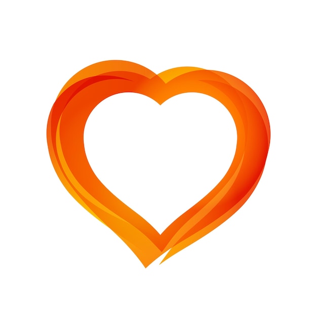 Vettore bellissimo cuore arancione