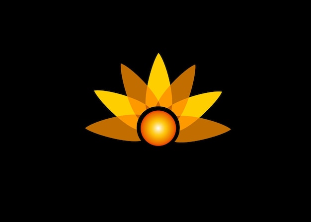 꽃이나 태양의 아름다운 오렌지 로고