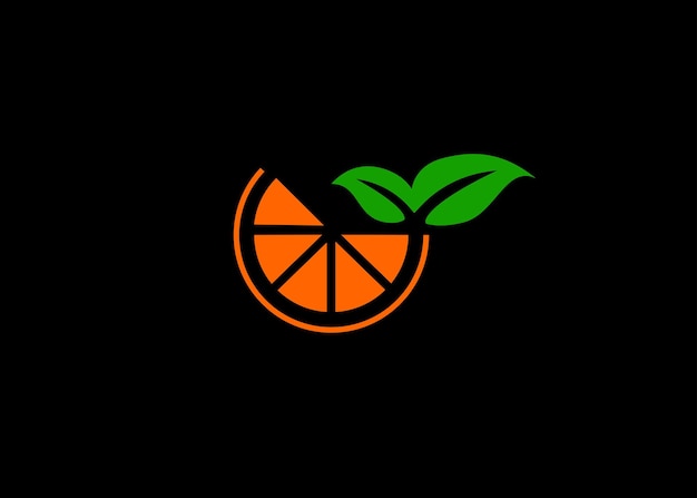 Beautiful orange Logo of lemon fruit and leaves