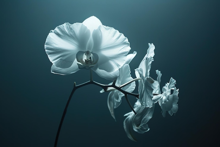 Vector beautiful orchid black and white no colourachromatic
