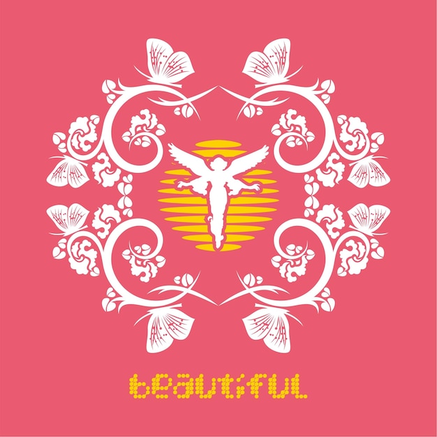 Beautiful ornament logo vector line art