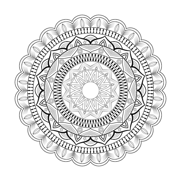 Beautiful ornament Mandala drawing vector illustration black amp white beckground design