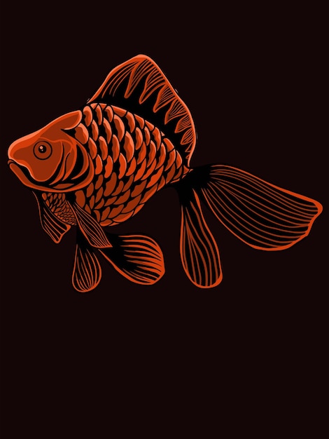 beautiful ornamental fish design vector