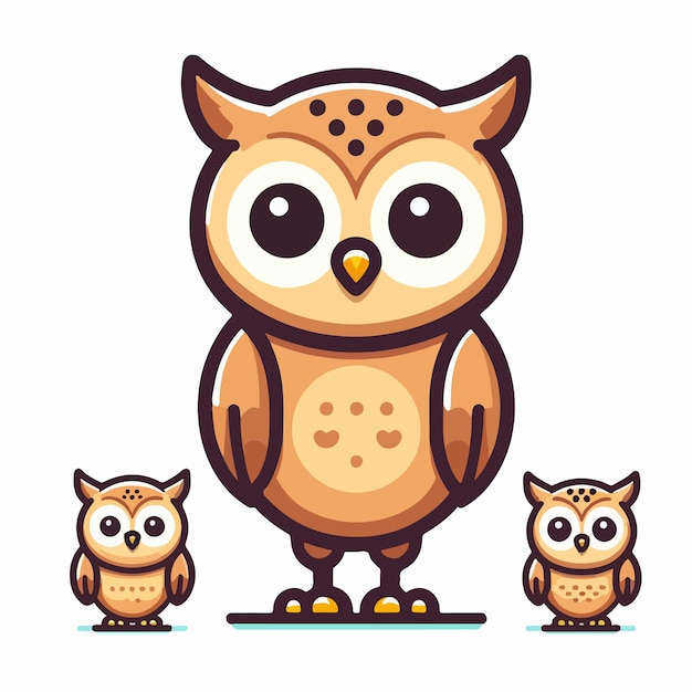 Vector beautiful owl bird vector illustration cartoon style
