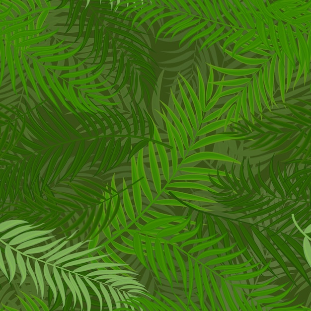 Beautiful Palm Tree Leaf  Silhouette Seamless Pattern