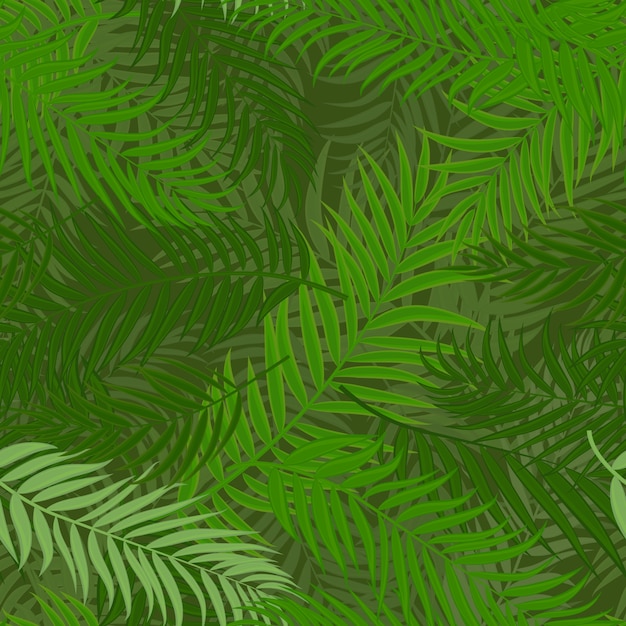 Beautiful palm tree leaf  silhouette seamless pattern