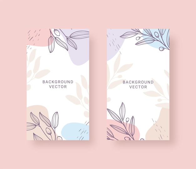 Beautiful pastel botanical vertical background