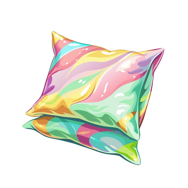 Vector beautiful pastel color pillow art drawn on white background