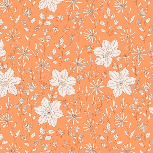 Vector beautiful pastel orange vinage pattern