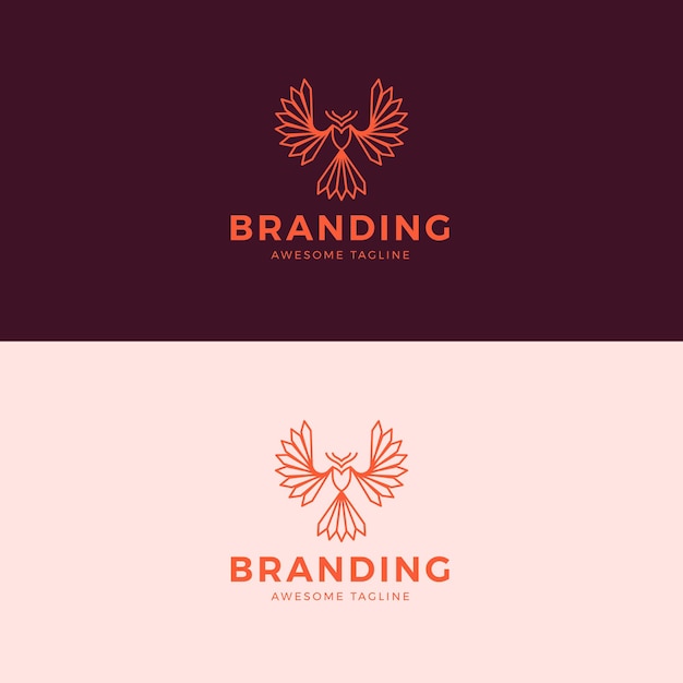 Beautiful Peacock Monoline Logo Template