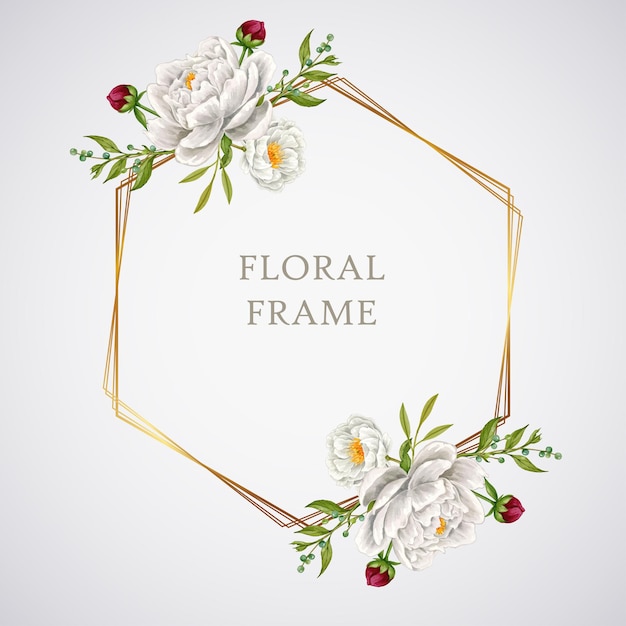 beautiful peony watercolor frame