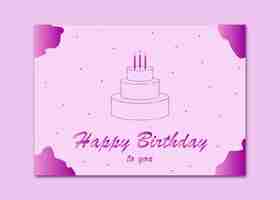 Vector beautiful pink birthday card