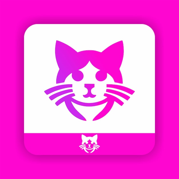 Vettore bellissimo logo di gatto rosa per l'ispirazione per la tua mascotte aziendale