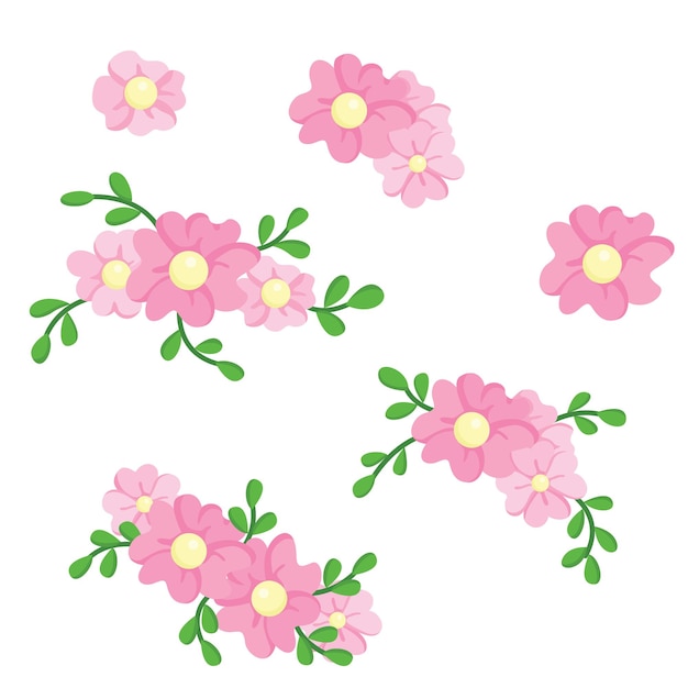 Beautiful Pink Flower Illustration Vector Clipart